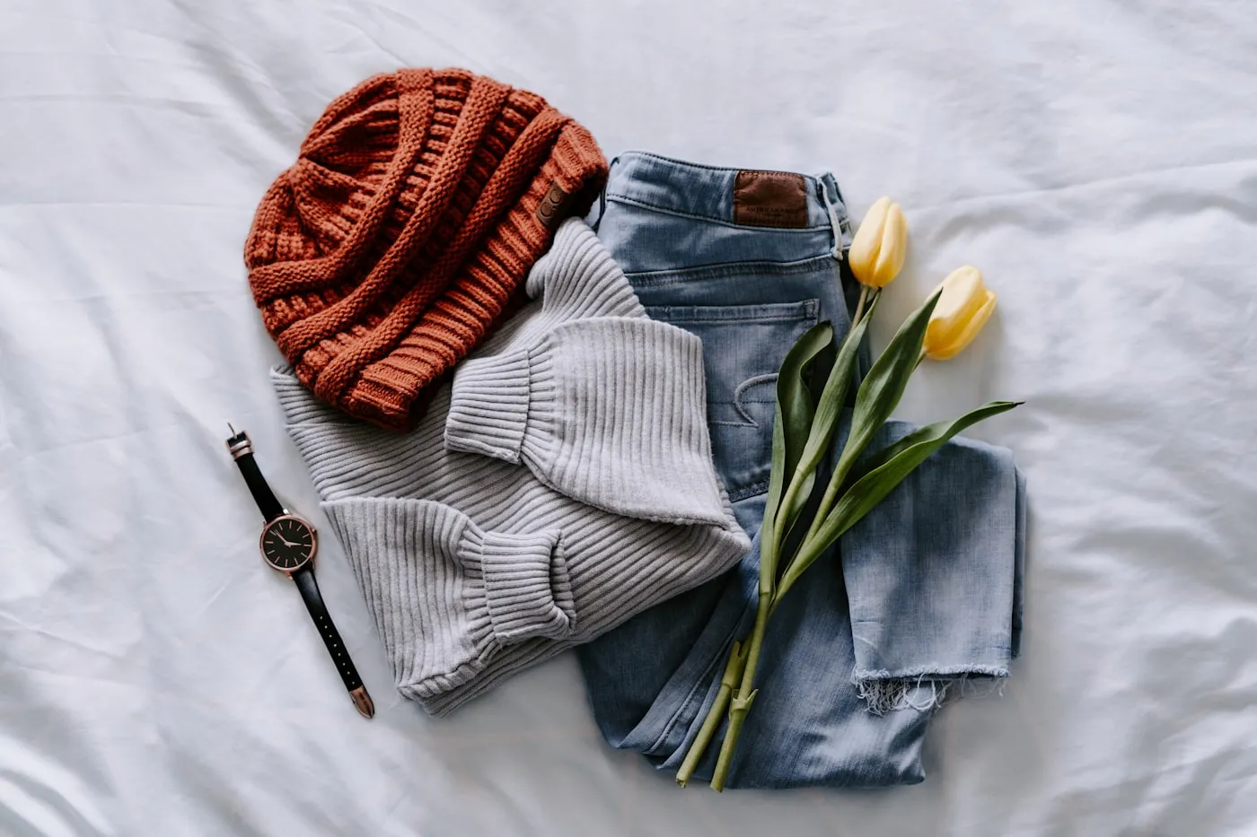Beanie tejido en cobre